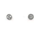 Boucles oreilles Brillaxis Boucles d'oreilles or blanc diamants pav&eacute; Blanc Grenoble