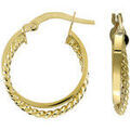 Boucles oreilles Brillaxis Cr&eacute;oles lisses or 18 carats 15 mm Jaune Grenoble