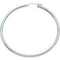 Boucles d'oreille sur Grenoble : Boucles oreilles Brillaxis Boucles d'oreilles cr&eacute;oles or blanc 18 carats 45 mm Blanc