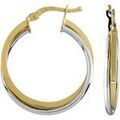 Boucles d'oreille sur Grenoble : Boucles oreilles Brillaxis Cr&eacute;oles rondes bicolores or 18 carats Multicolore