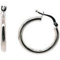 Boucles oreilles Brillaxis Boucles cr&eacute;oles or blanc 18 carats 20 mm Blanc Grenoble