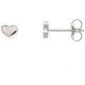 Boucles d'oreille sur Grenoble : Boucles oreilles Brillaxis Boucles d'oreilles coeur plat or blanc