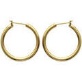 Boucles d'oreille sur Grenoble : Boucles oreilles Brillaxis Cr&eacute;oles plaqu&eacute; or fil rond 30mm Jaune