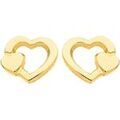 Boucles oreilles Brillaxis Boucles d'oreilles coeurs or jaune 18 carats Grenoble
