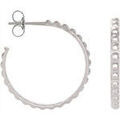 Boucles d'oreille sur Grenoble : Boucles oreilles Saunier Boucles d'oreilles cr&eacute;oles argent rhodi&eacute; Blanc