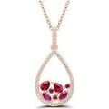 Collier Brillaxis Collier or 18 carats goutte ajour&eacute;e rubis diamants Jaune