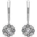 Boucles oreilles Brillaxis Boucles d'oreilles or blanc pampille diamants Grenoble