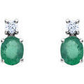 Boucles oreilles Brillaxis Boucles d'oreilles &eacute;meraude et oxydes Blanc Grenoble