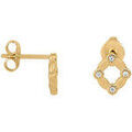 Boucles d'oreille sur Grenoble : Boucles oreilles Saunier Clous d'oreilles Galet dor&eacute;s Jaune