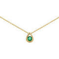 Collier Brillaxis Collier forme goutte et &eacute;meraude or jaune 18k Jaune Grenoble