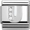 Bracelets Nomination Maillon argent avec OZ Alphabet lettre U