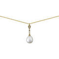 Collier Brillaxis Collier or jaune 18 carats perle poire diamants 7 mm Grenoble