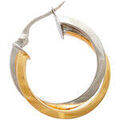 Boucles oreilles Brillaxis Cr&eacute;oles en or bicolore 9 carats Multicolore Grenoble
