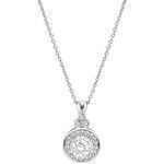 Collier Lotus Collier Silver solitaire argent et oxyde