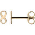 Boucles oreilles Brillaxis Puces motif infini or jaune 18k Grenoble