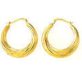 Boucles oreilles Brillaxis Boucles d'oreilles cr&eacute;oles chute torsad&eacute;e or jaune Jaune Grenoble