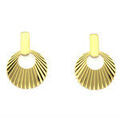 Boucles oreilles Brillaxis Boucles d'oreilles or jaune 18K cercle stri&eacute; Jaune Grenoble