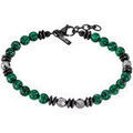 Bracelets Lotus Bracelet Style Perles Vertes Acier Noir Grenoble