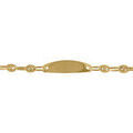 Bracelets sur Grenoble : Bracelets Brillaxis Identit&eacute; b&eacute;b&eacute; or jaune 9 carats ovale/grain de caf&eacute; Jaune