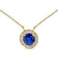 Collier Brillaxis Collier saphir rond entour&eacute; de diamants Jaune Grenoble