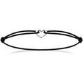 Bracelets Brillaxis Bracelet cordon noir coeur argent Grenoble