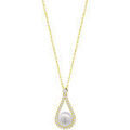 Collier Lotus Collier Silver goutte empierr&eacute;e et perle Jaune Grenoble