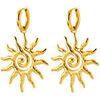 Boucles oreilles Brillaxis Boucles d'oreilles cr&eacute;oles soleil acier Jaune