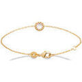Bracelets Brillaxis Bracelet plaqu&eacute; or motif rond oxyde blanc Jaune Grenoble