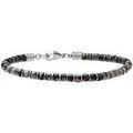 Bracelets Jourdan Bracelet Halo acier h&eacute;matite obsidienne neigeuse Blanc Grenoble