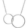 Collier Brillaxis Collier deux anneaux entrelac&eacute;s Blanc