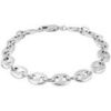 Bracelets Brillaxis Bracelet maille grains de caf&eacute; 21 cm Blanc