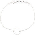 Bracelets Saunier Bracelet identit&eacute; argent plaque ronde Blanc