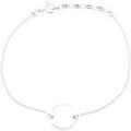 Bracelets sur Grenoble : Bracelets Saunier Bracelet identit&eacute; argent plaque ronde Blanc