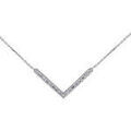 Collier Brillaxis Collier or blanc 9 carats motif V empierr&eacute; Blanc Grenoble