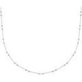 Colliers sur Grenoble : Collier Brillaxis Cha&icirc;ine maille for&ccedil;at perles argent rhodi&eacute; 42cm Blanc