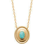 Collier Brillaxis Collier plaqu&eacute; or et amazonite Jaune