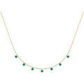Collier Brillaxis Collier plaqu&eacute; or et pampilles vertes 45 cm Jaune Grenoble