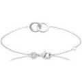 Bracelets sur Grenoble : Bracelets Brillaxis Bracelet anneaux entrelac&eacute;s argent rhodi&eacute; 18 cm Blanc