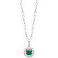 Collier Brillaxis Collier argent rodhie et oz vert 45 cm