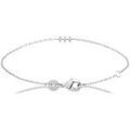 Bracelets Brillaxis Bracelet argent rhodi&eacute; trois oxydes 18 cm Blanc Grenoble