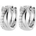 Boucles oreilles Brillaxis Cr&eacute;oles entrelac&eacute;es argent rhodi&eacute; OZ Blanc Grenoble