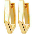 Boucles d'oreille sur Grenoble : Boucles oreilles Brillaxis Cr&eacute;oles plaqu&eacute; or g&eacute;om&eacute;trique Jaune