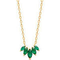 Collier Brillaxis Collier plaqu&eacute; or oxydes verts Jaune