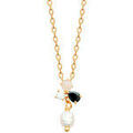 Collier Brillaxis Collier plaqu&eacute; or perle de culture oxydes Jaune Grenoble