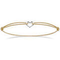 Bracelets Brillaxis Bracelet cordon dor&eacute; coeur argent Blanc Grenoble