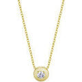 Colliers sur Grenoble : Collier Lotus Collier Silver dor&eacute; pastille empierr&eacute;e Jaune