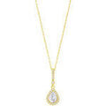 Collier Lotus Collier Silver goutte dor&eacute;e empierr&eacute;e Blanc Grenoble