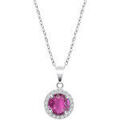Colliers sur Grenoble : Collier Lotus Collier Silver pendentif rouge rubis sert