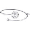 Bracelets Lotus Jonc style medaillon tr&egrave;fle serti oxyde Blanc
