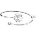 Bracelets sur Grenoble : Bracelets Lotus Jonc style medaillon tr&egrave;fle serti oxyde Blanc